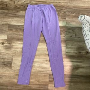 Girls sparkly purple leggings